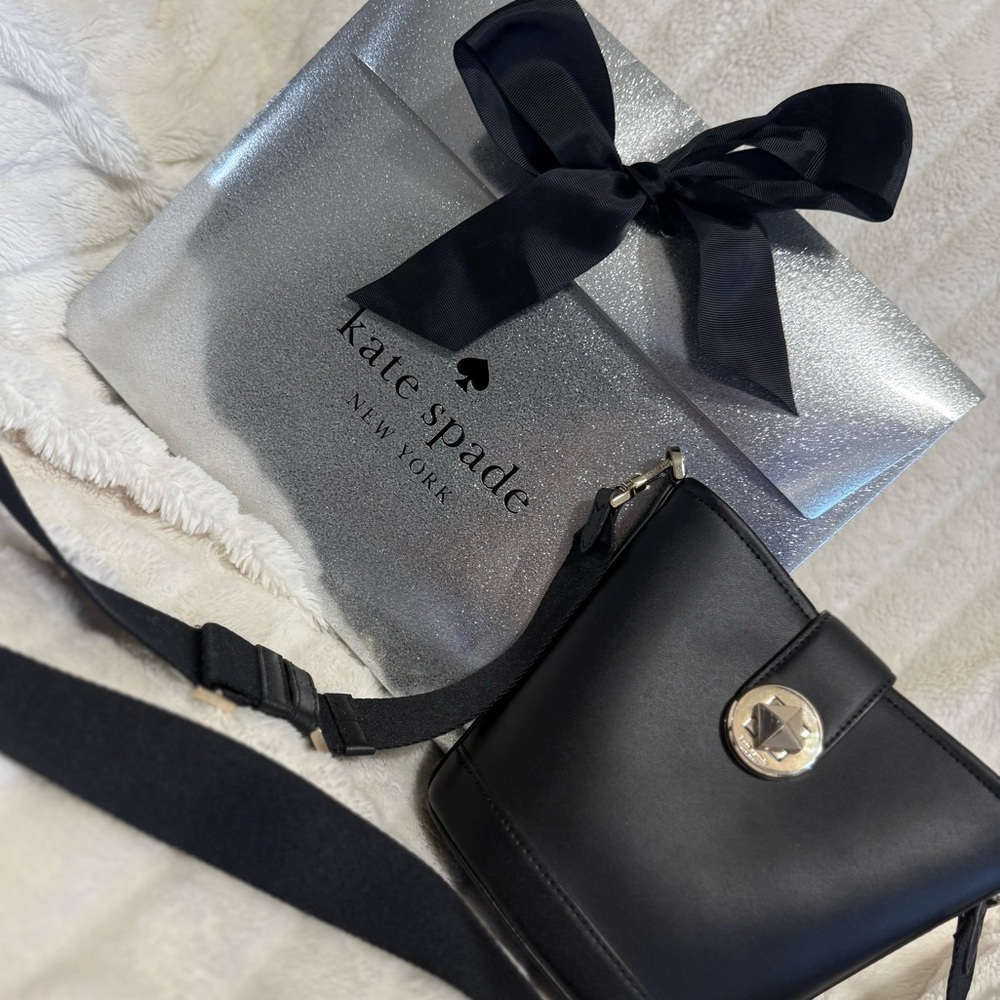 Kate Spade Black and Silver Crossbody Bag
